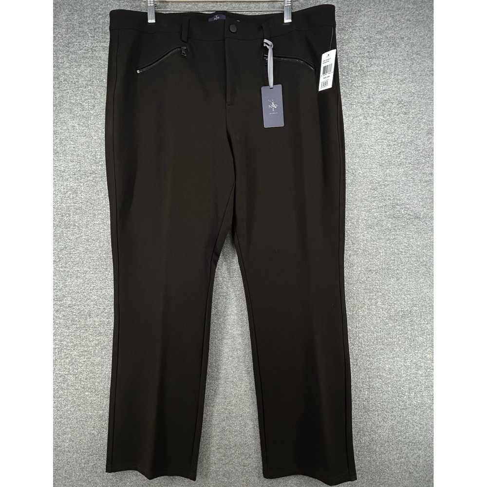 NYDJ Legging Pants Women Size 20W Brown‎ Ganache Zip NEW